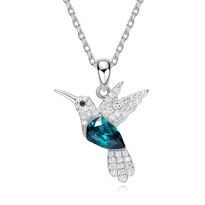 Colliers de luxe avec pendentif colibri en argent Sterling 925