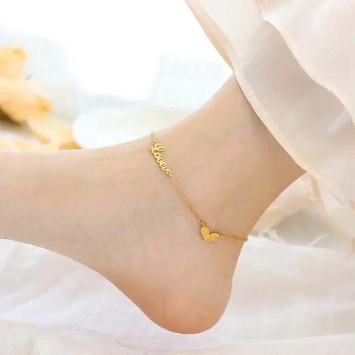 Amaiyllis-Bracelet de cheville en or 18 carats pour femme