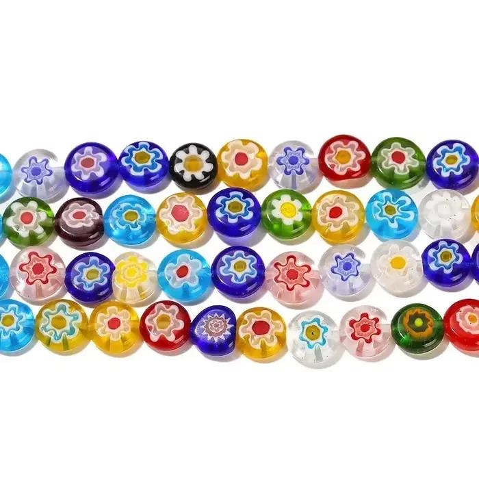 Perles Rondes et Plates en Verre Glacé de 6