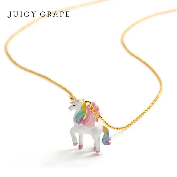 Collier pendentif licorne tendance 2026 JUICY GRAPE pour femmes