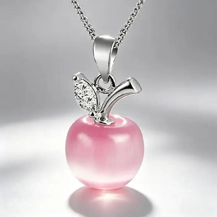 Joaillerie fine en argent regardé 925 avec pomme en cristal pour femme