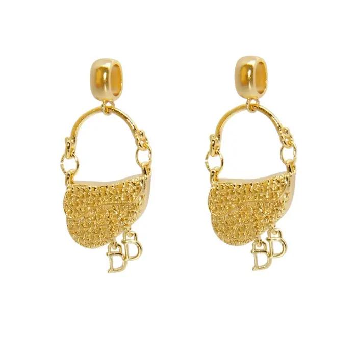 Ensemble de boucles d'oreilles en argent 925 avec galvanoplastie dorée