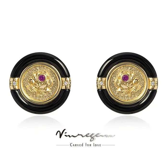 Boucles d'oreilles vintage en argent sterling 925 serties d'agate pour femmes, bijoux fin pour soirées et occasions spéciales