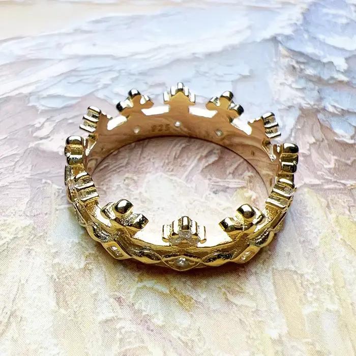 Bague couronne or Style européen