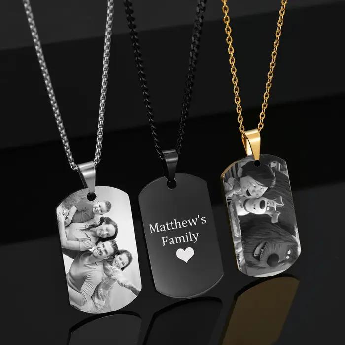 Collier personnalisé avec image de nom gravé