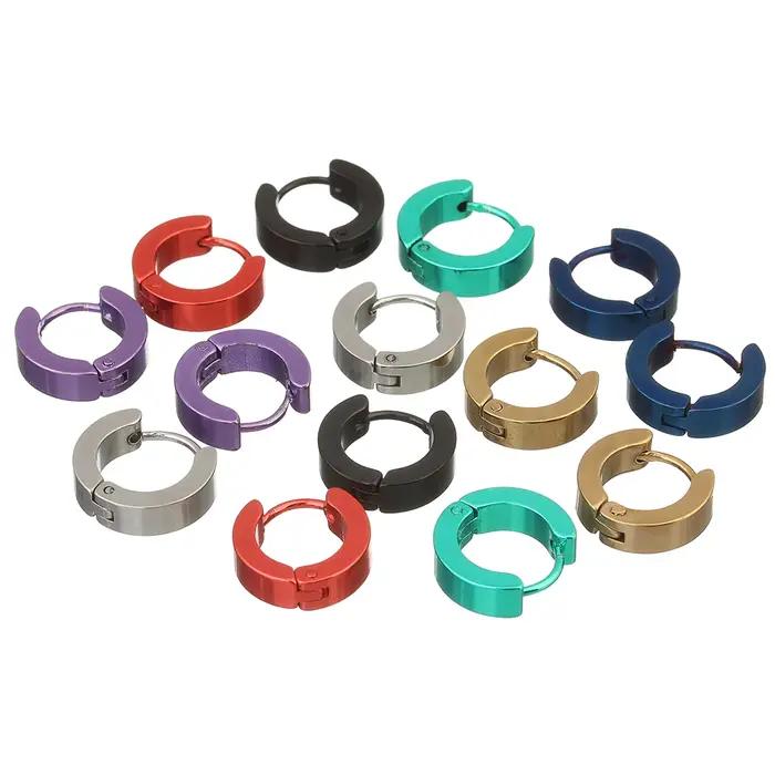 LOULEUR 1 paire 14mm boucles d'oreilles en acier inoxydable