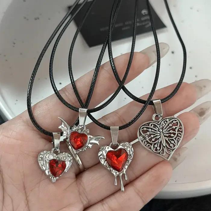 Collier ras du cou gothique Harajuku avec pendentif en forme de cœur
