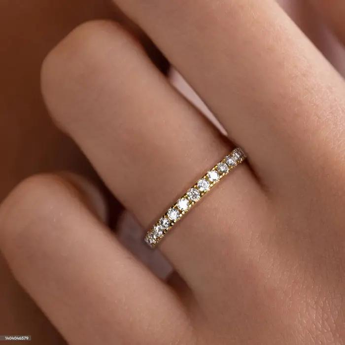 AnuJewel-Bague plaquée or 18 carats pour femme