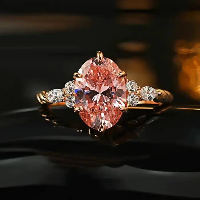 Produit le plus vendu - Bague en argent sterling 925 Pappalacha rose orange - Tendance pour les femmes