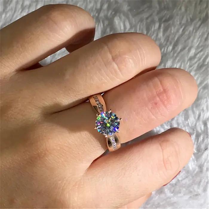 Bague de mariage CC&BYX en zircone cubique élégante avec tracker d'humeur pour femmes pour mariage fiançailles et occasions spéciales