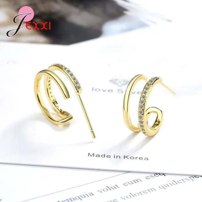 Boucles d'oreilles demi-cercle délicates pour femmes et filles