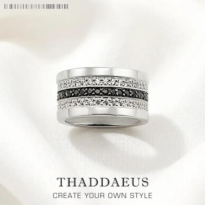 Bague d'entité pavé noir et blanc