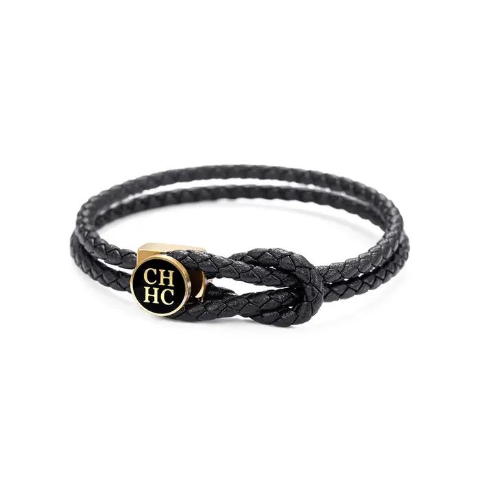 Bracelet tissé de marque de luxe CH avec boucle en acier titane rouge et noir pour hommes et femmes comme cadeau de vacances
