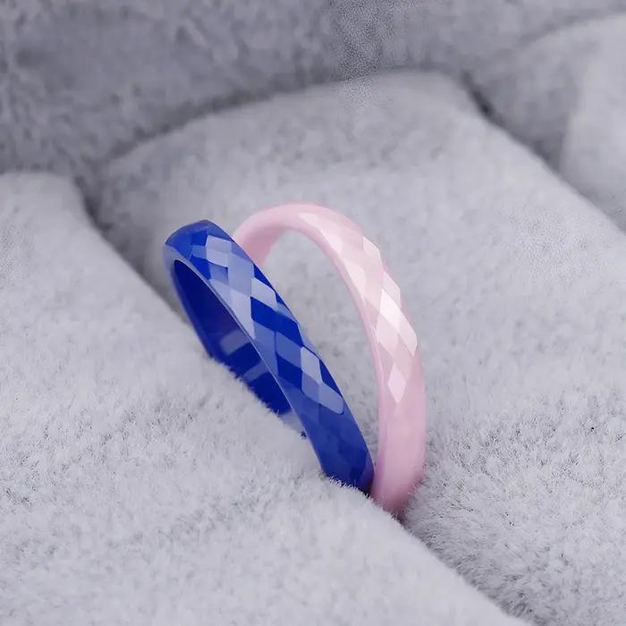 Bague en céramique empilable ultra-fine de 3 mm pour femme – Noir