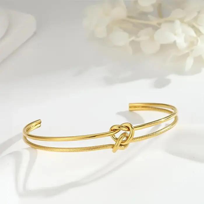 Bracelets à Double couche avec nœud pour femmes