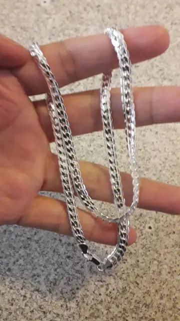 20-60 cm 6mm couleur argent marque de luxe design noble collier chaîne pour femme hommes mode mariage fiançailles bijoux