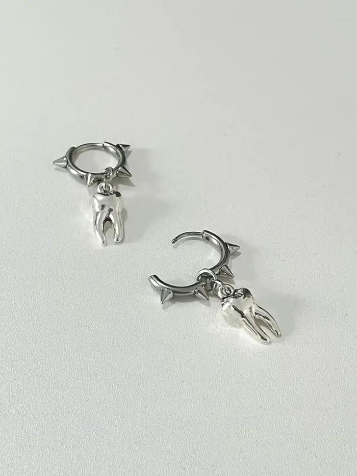 Bijoux gothiques boucles d'oreilles dent Grunge Rock accessoire breloques