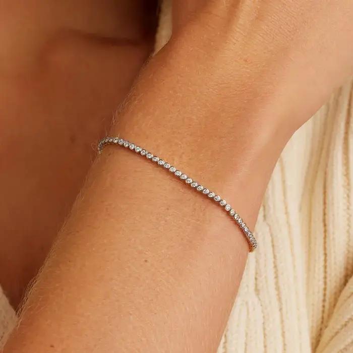 Bracelet tennis en laiton et moissanite VVS1 pour femmes et hommes