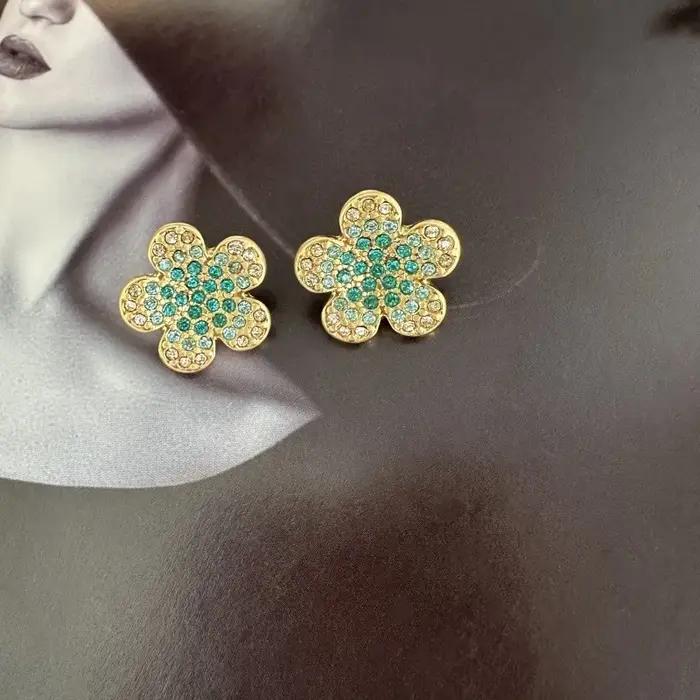 Boucles d'oreilles et collier créatifs multicolores en émail géométrique, motif fleur de pavot, avec