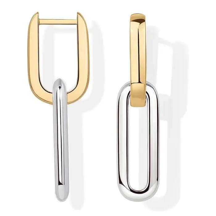 Boucles d'oreilles créoles bicolores en forme de U pour femmes, bijoux de fête Hip hop Punk exagérés