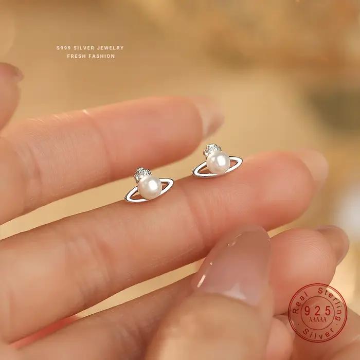 Boucles d'oreilles simples en argent Sterling 999 pour femmes