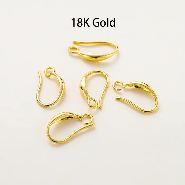 10 pièces/lot 14K 18K or véritable boucle d'oreille pendentif crochet oreille fil