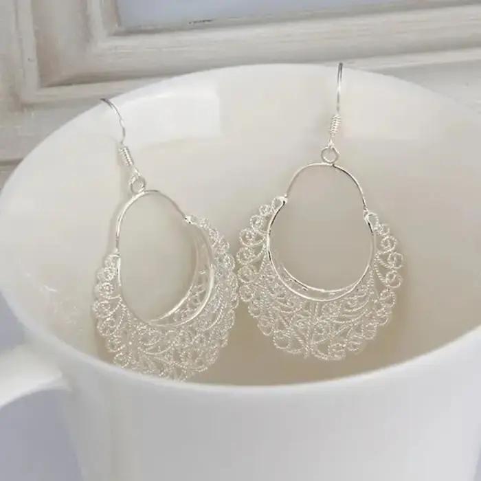 Boucles d'oreilles vintage en argent Sterling 925 pour femmes