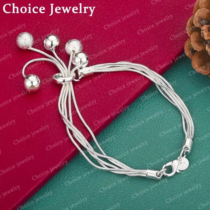Bracelet à pampilles en argent Sterling 925 pour femmes et hommes, bijoux à la mode, charme, grâce,