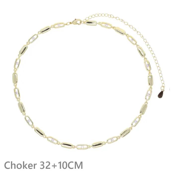 Nouveau Collier Ras du Cou en Y avec Breloques Géométriques Rectangulaires Bling Micro-Pavé CZ