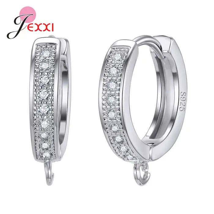 Boucles d'oreilles en cristal style coréen avec fermoirs et crochets en argent véritable pour femmes diverses occasions élégantes et personnalisables