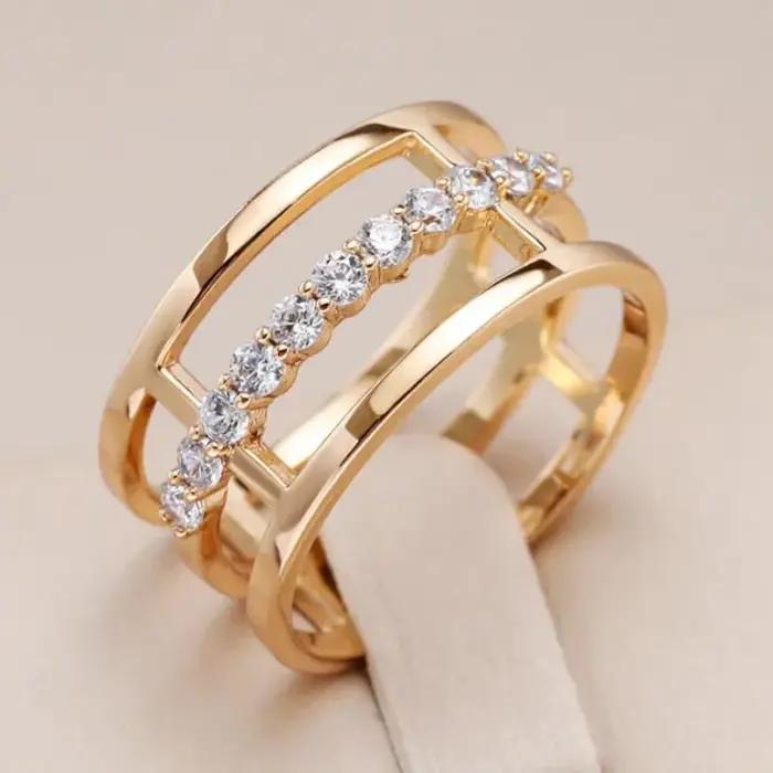 Bague créative et exquise en verre vert pour femmes