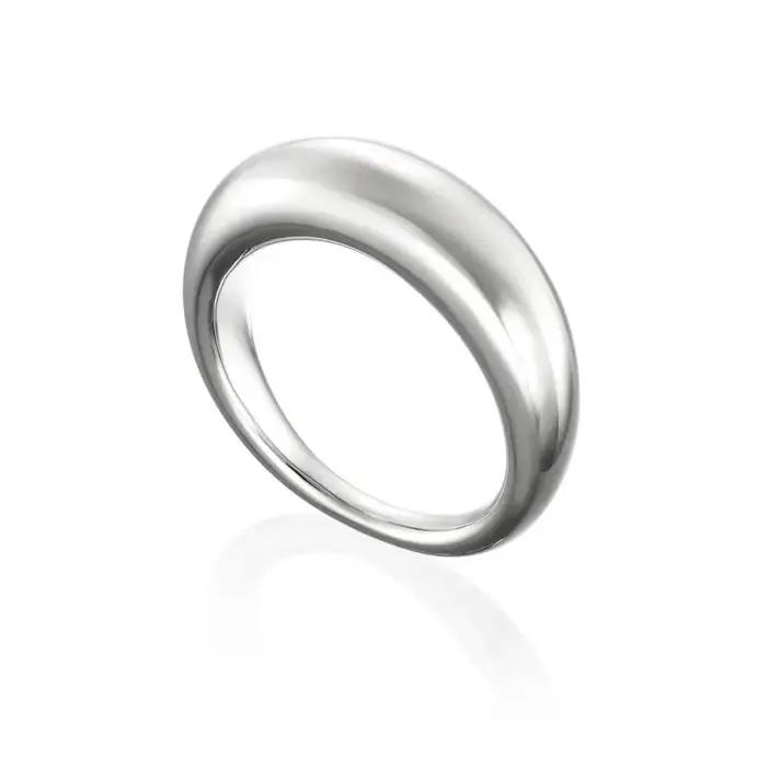 Bague ovale surdimensionnée en acier inoxydable 316L pour femmes, Chic, épais, creux, déclaration ré