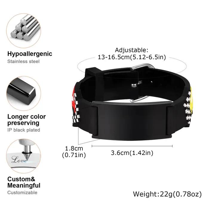 Bracelet personnalisé avec nom et barre d'identification