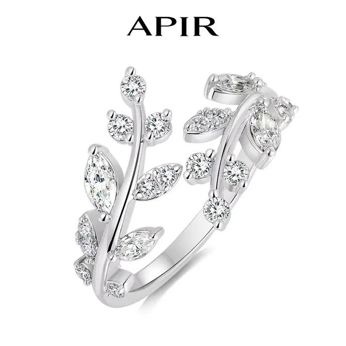 Bague APIR pour femme en argent sterling 925 avec zircon cubique étincelant, saphir/rubis/émeraude,
