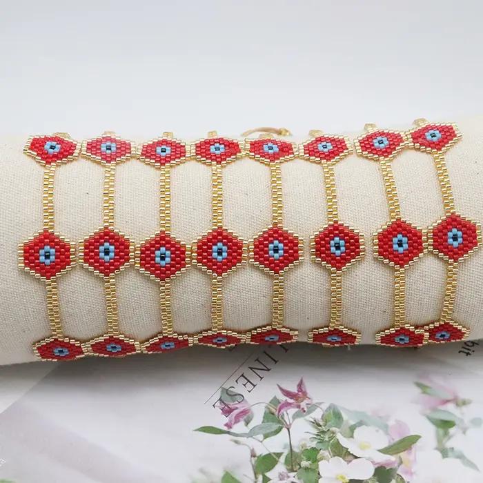 ZHONGVI nouveau mauvais œil Bracelet pour femmes tissé à la main couleur or Miyuki perles de rocaille Pulseras chanceux oeil grec Bracelets cadeau