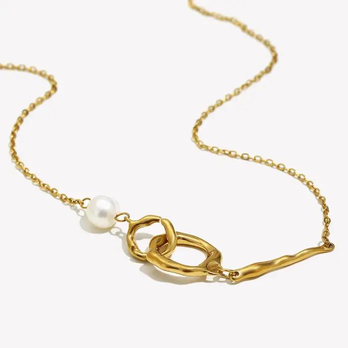 E.B.belle-Collier de perles d'eau douce pour femme