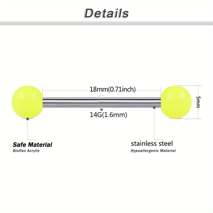 Anneaux de langue brillants dans le noir ensemble de 14 pièces acier inoxydable pour fêtes et tenues décontractées polyvalents à offrir occasions spéciales