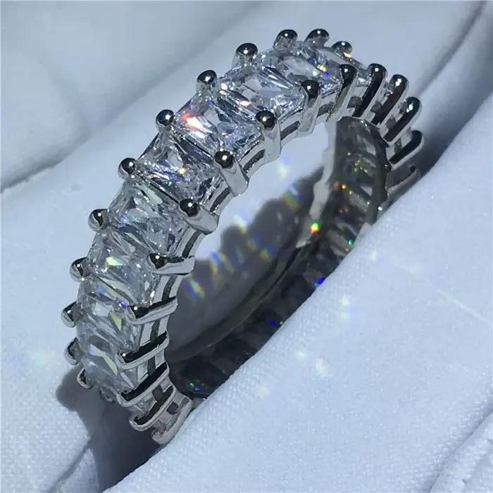 Bague Princesse de Promesse en Argent Sterling 925 avec Zirconium Blanc pour Femme Occasions Spéciales Engagement Mariage Fête Anniversaire