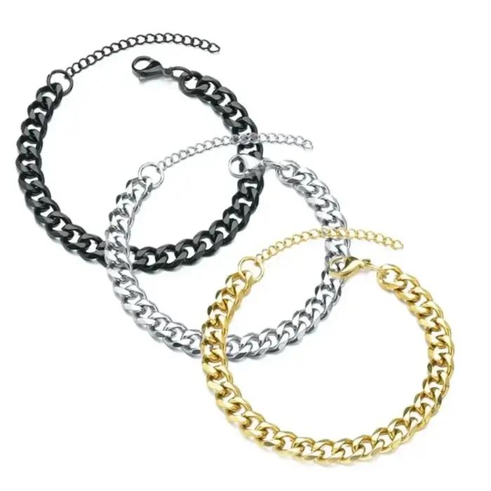 Nouveau Bracelet Chaîne Cubaine Tendance pour Homme