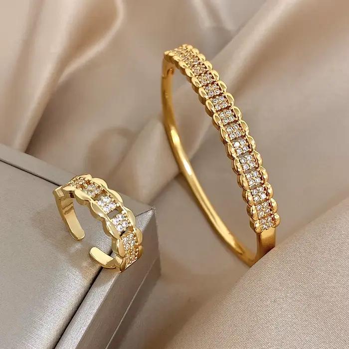 Bracelet de luxe multicouche en Zircon incrusté de Micro pour femmes