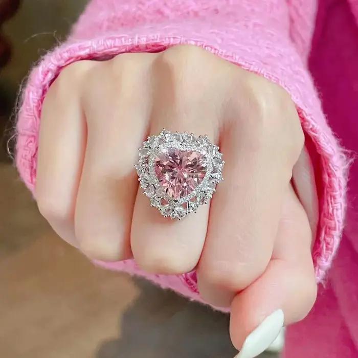Bagues romantiques et créatives en forme de cœur pour femmes