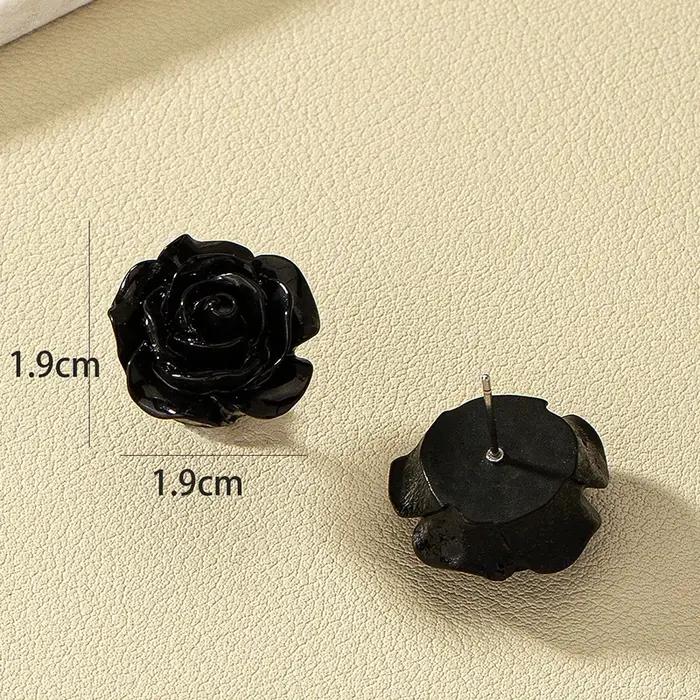 Obega fleur forme Trio boucles d'oreilles pour femmes rouge noir blanc résine fleurs boucle d'oreille goujon Vintage mignon fille enfant poste cadeau