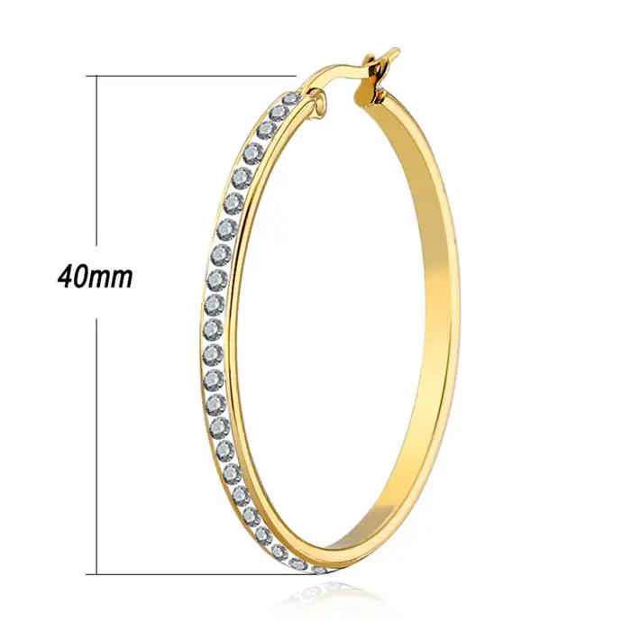 Boucles d'Oreilles Créoles Rondes en Acier Inoxydable pour Femme