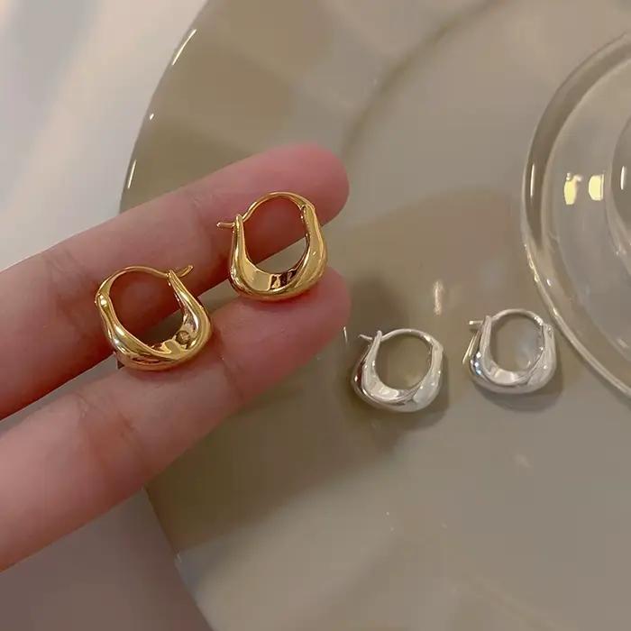 Boucles d'oreilles en argent Sterling 925 pour femmes, cercles ronds polyvalents, à la mode, pour prévenir les allergies, accessoires de bijoux, cadeaux