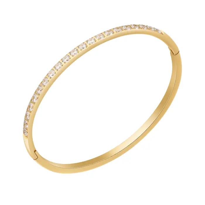 FYSARA luxe acier inoxydable cristal Bracelet minimaliste une rangée zircone mince bracelets pour femmes bijoux en gros personnaliser
