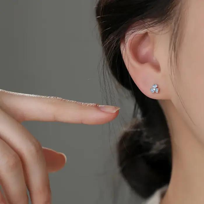 Boucles d'oreilles en argent Sterling 925 et Zircon pour femmes