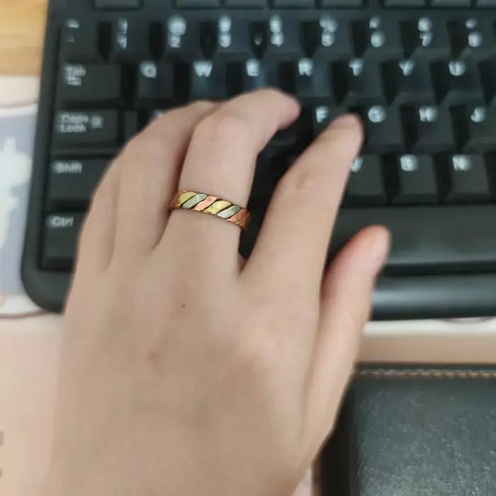 Vinterly torsadé réglable anneau femmes santé énergie thérapie magnétique Rose 5mm doigt ouvert manchette bandes de mariage aimants bijoux