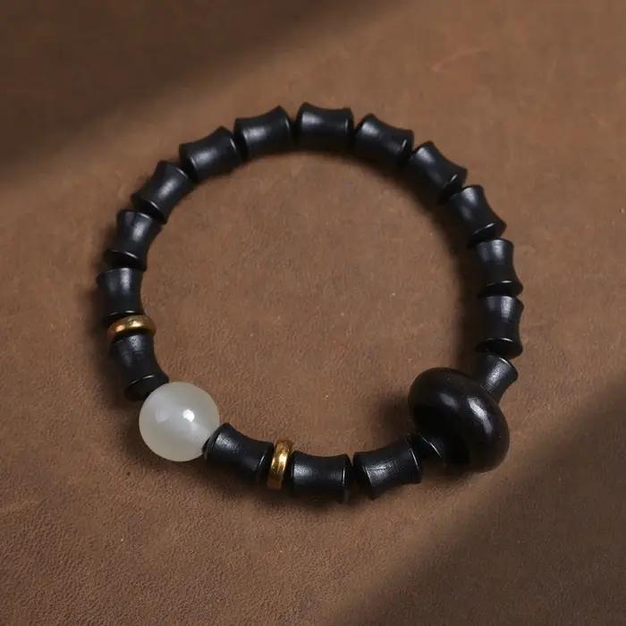 Bracelet articulé en bambou et ébène