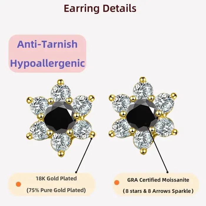 LAMVOICE Bijoux pour femmes/boucles d'oreilles avec moissanite de 1 carat, boucles d'oreilles hypoallergéniques, cadeau de Noël, bijoux de haute qualité