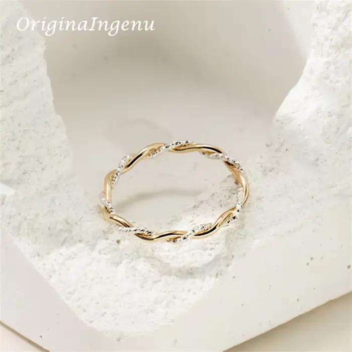 Bague en argent regardé 925 pour femme, bague ondulée minimalisme faite à la main, bijoux délicats, bague Boho TarjuvenDegree